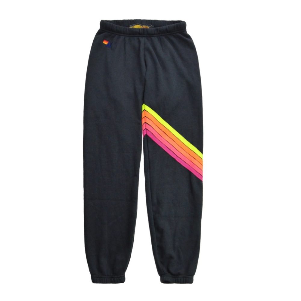Aviator Nation Neon 5 stripe Chevron sweatpants